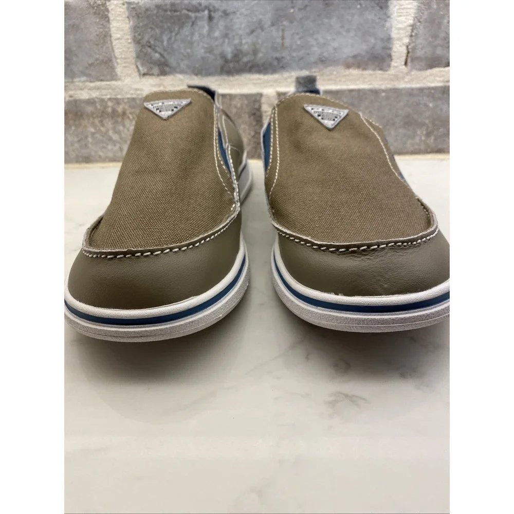 Columbia Youth Bahama PFG Boat Shoes Sz 6 Tan/white Omni Grip Loafers Sneakers